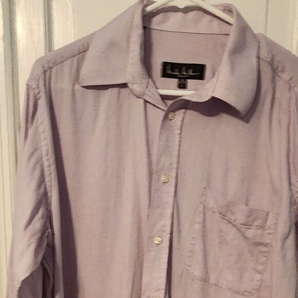 Nicole Miller Men's Pink Button Down Collard Shirt. Like‎ New. LARGE 16 in neck - Picture 1 of 9